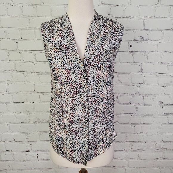 REISS 100% Silk Sleeveless Tunic Blouse Top 0 - Picture 1 of 7